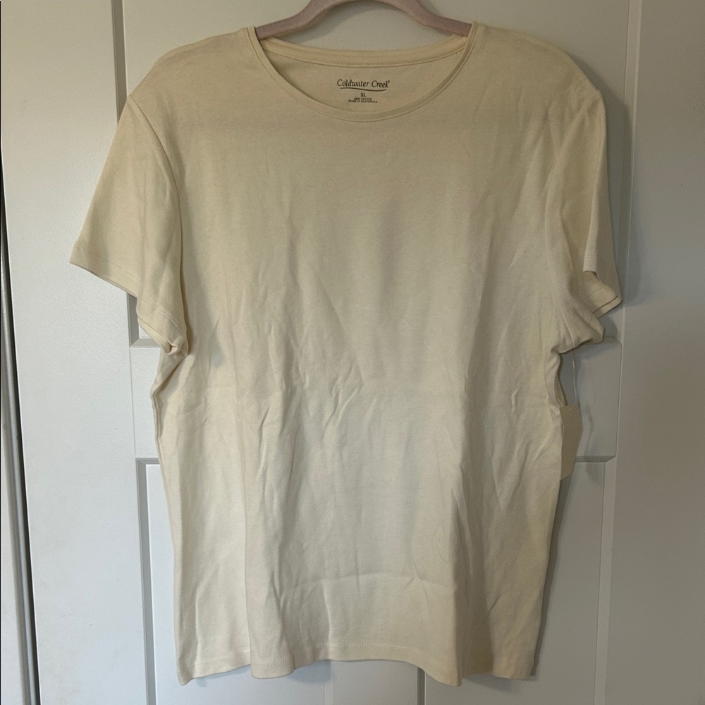 Coldwater Creek Soft Cream Short Sleeve Tee
